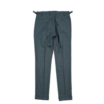 BERWICH “RETRO LONG” ヴァージンウール100% ワンタックスラックス ブルー(petrol) 46 | GUARDAROBA MILANO OFFICIAL STORE