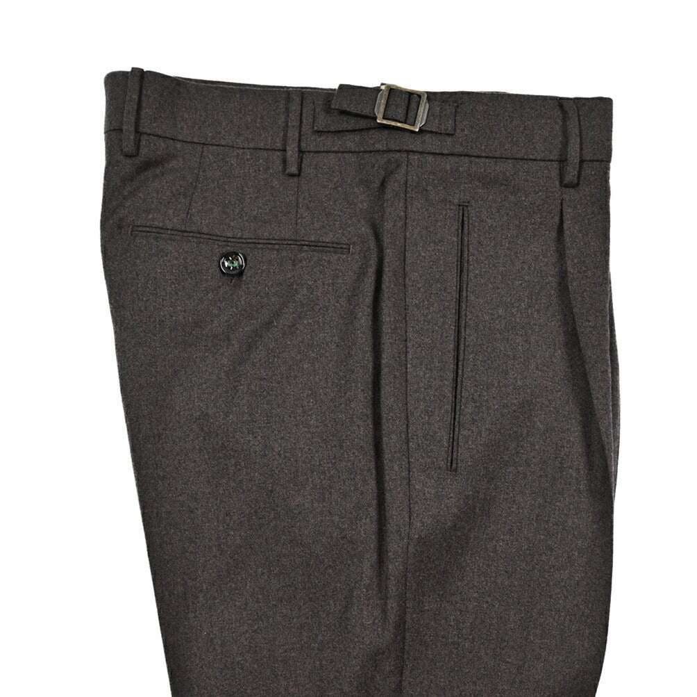 BERWICH “RETRO LONG” ヴァージンウール100% ワンタックスラックス ブラウン(brown) 46 | GUARDAROBA MILANO OFFICIAL STORE