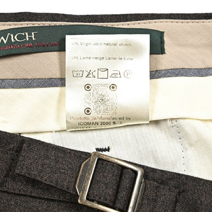 BERWICH “RETRO LONG” ヴァージンウール100% ワンタックスラックス ブラウン(brown) 46 | GUARDAROBA MILANO OFFICIAL STORE