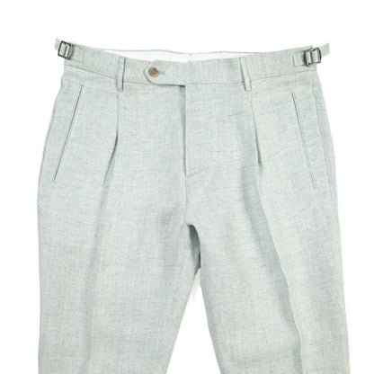 BERWICH “RETRO LONG” リネン100% ワンタックスラックス ライトグリーン(water green) 46 | GUARDAROBA MILANO OFFICIAL STORE