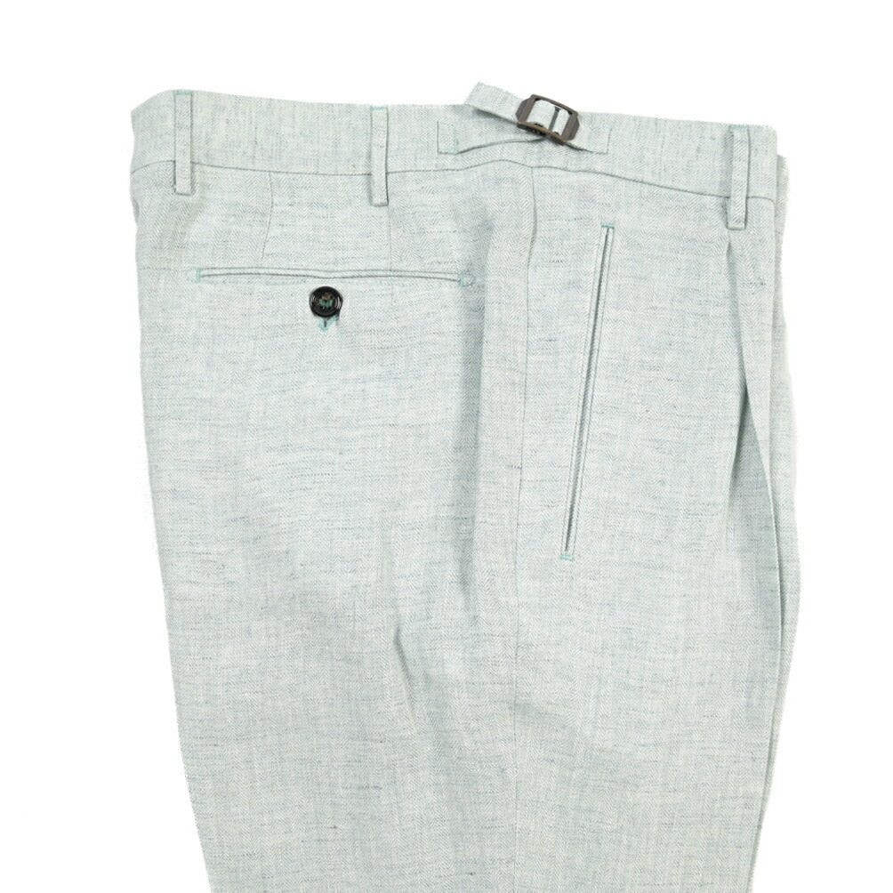 BERWICH “RETRO LONG” リネン100% ワンタックスラックス ライトグリーン(water green) 46 | GUARDAROBA MILANO OFFICIAL STORE