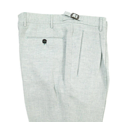 BERWICH “RETRO LONG” リネン100% ワンタックスラックス ライトグリーン(water green) 46 | GUARDAROBA MILANO OFFICIAL STORE