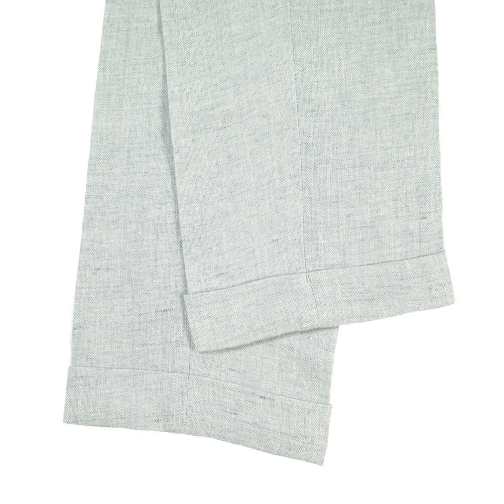 BERWICH “RETRO LONG” リネン100% ワンタックスラックス ライトグリーン(water green) 46 | GUARDAROBA MILANO OFFICIAL STORE