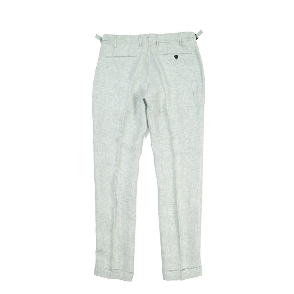 BERWICH “RETRO LONG” リネン100% ワンタックスラックス ライトグリーン(water green) 46 | GUARDAROBA MILANO OFFICIAL STORE