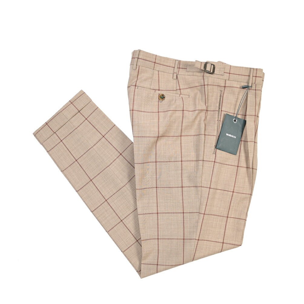 BERWICH “RETRO LONG” ヴァージンウール100% ワンタックスラックス ブラウン(tobacco) 50 | GUARDAROBA MILANO OFFICIAL STORE