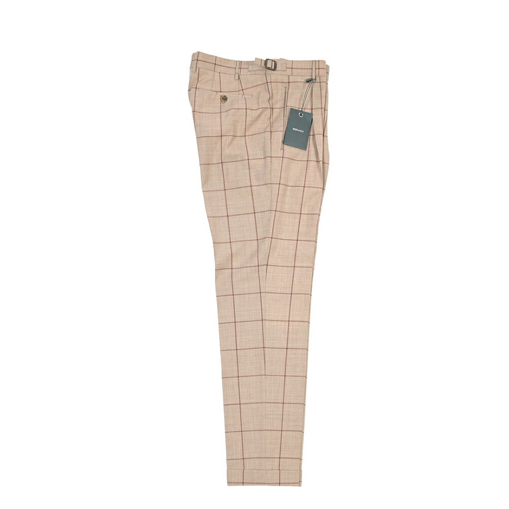 BERWICH “RETRO LONG” ヴァージンウール100% ワンタックスラックス ブラウン(tobacco) 50 | GUARDAROBA MILANO OFFICIAL STORE