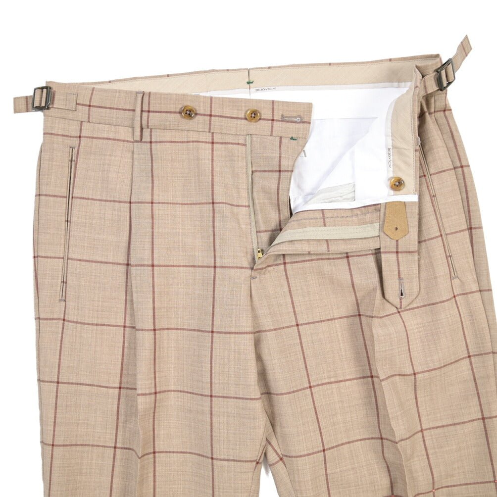 BERWICH “RETRO LONG” ヴァージンウール100% ワンタックスラックス ブラウン(tobacco) 50 | GUARDAROBA MILANO OFFICIAL STORE