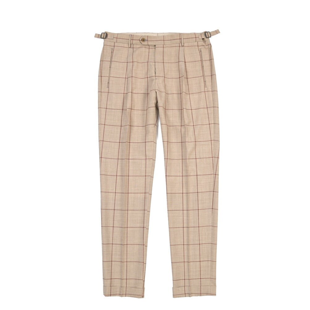 BERWICH “RETRO LONG” ヴァージンウール100% ワンタックスラックス ブラウン(tobacco) 50 | GUARDAROBA MILANO OFFICIAL STORE