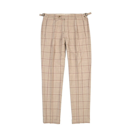 BERWICH “RETRO LONG” ヴァージンウール100% ワンタックスラックス ブラウン(tobacco) 50 | GUARDAROBA MILANO OFFICIAL STORE