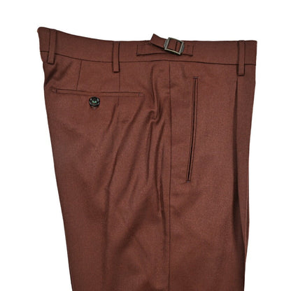 BERWICH “RETRO LONG” ヴァージンウール100% ワンタックスラックス / CANONICO製生地 ワインレッド(red tobacco) 50 | GUARDAROBA MILANO OFFICIAL STORE