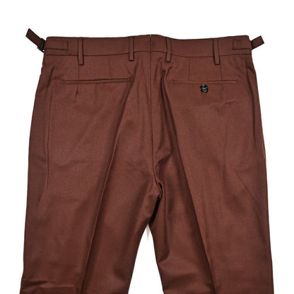BERWICH “RETRO LONG” ヴァージンウール100% ワンタックスラックス / CANONICO製生地 ワインレッド(red tobacco) 50 | GUARDAROBA MILANO OFFICIAL STORE