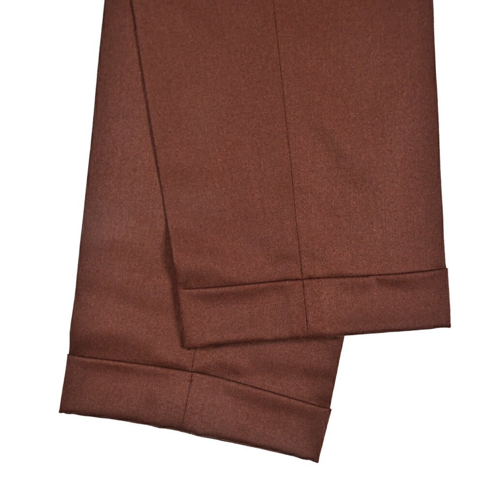 BERWICH “RETRO LONG” ヴァージンウール100% ワンタックスラックス / CANONICO製生地 ワインレッド(red tobacco) 50 | GUARDAROBA MILANO OFFICIAL STORE