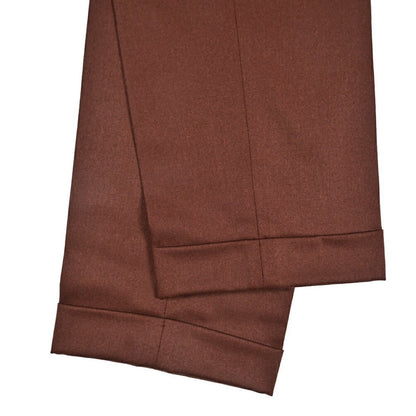 BERWICH “RETRO LONG” ヴァージンウール100% ワンタックスラックス / CANONICO製生地 ワインレッド(red tobacco) 50 | GUARDAROBA MILANO OFFICIAL STORE