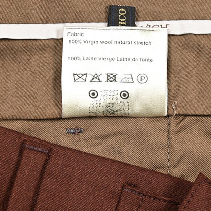 BERWICH “RETRO LONG” ヴァージンウール100% ワンタックスラックス / CANONICO製生地 ワインレッド(red tobacco) 50 | GUARDAROBA MILANO OFFICIAL STORE