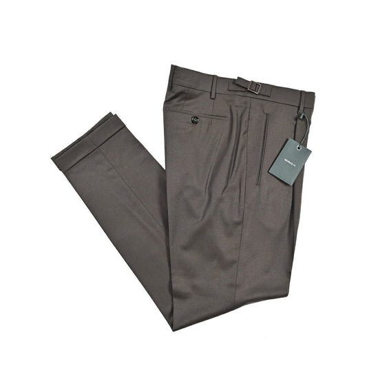 BERWICH “RETRO LONG” ヴァージンウール100% ワンタックスラックス / CANONICO製生地 ブラウン(taupe) 46 | GUARDAROBA MILANO OFFICIAL STORE