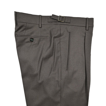 BERWICH “RETRO LONG” ヴァージンウール100% ワンタックスラックス / CANONICO製生地 ブラウン(taupe) 46 | GUARDAROBA MILANO OFFICIAL STORE