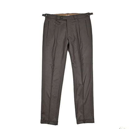 BERWICH “RETRO LONG” ヴァージンウール100% ワンタックスラックス / CANONICO製生地 ブラウン(taupe) 46 | GUARDAROBA MILANO OFFICIAL STORE