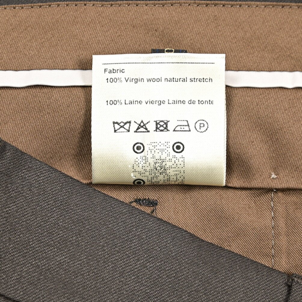 BERWICH “RETRO LONG” ヴァージンウール100% ワンタックスラックス / CANONICO製生地 ブラウン(taupe) 46 | GUARDAROBA MILANO OFFICIAL STORE