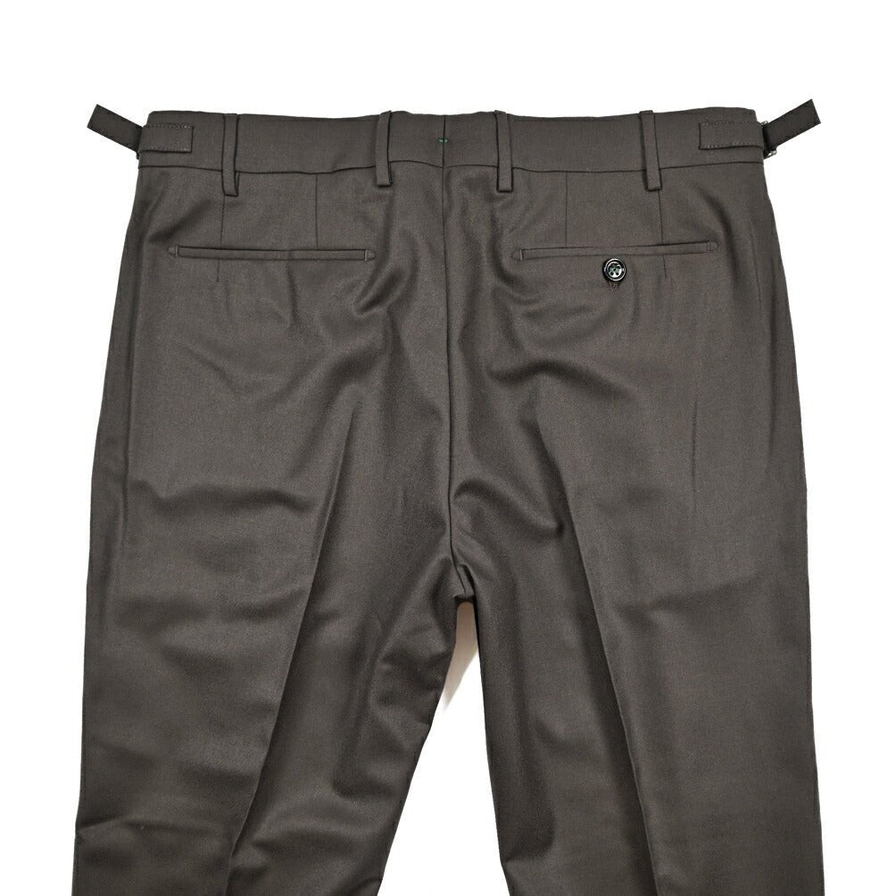 BERWICH “RETRO LONG” ヴァージンウール100% ワンタックスラックス / CANONICO製生地 ブラウン(taupe) 46 | GUARDAROBA MILANO OFFICIAL STORE