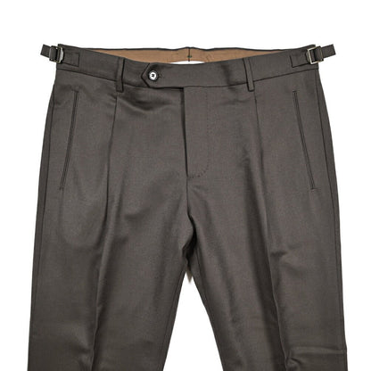 BERWICH “RETRO LONG” ヴァージンウール100% ワンタックスラックス / CANONICO製生地 ブラウン(taupe) 46 | GUARDAROBA MILANO OFFICIAL STORE