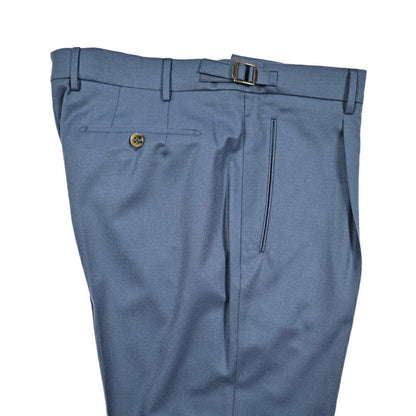 BERWICH “RETRO LONG” ヴァージンウール100% ワンタックスラックス / CANONICO製生地 ブルー(indigo) 54 | GUARDAROBA MILANO OFFICIAL STORE