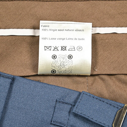 BERWICH “RETRO LONG” ヴァージンウール100% ワンタックスラックス / CANONICO製生地 ブルー(indigo) 54 | GUARDAROBA MILANO OFFICIAL STORE