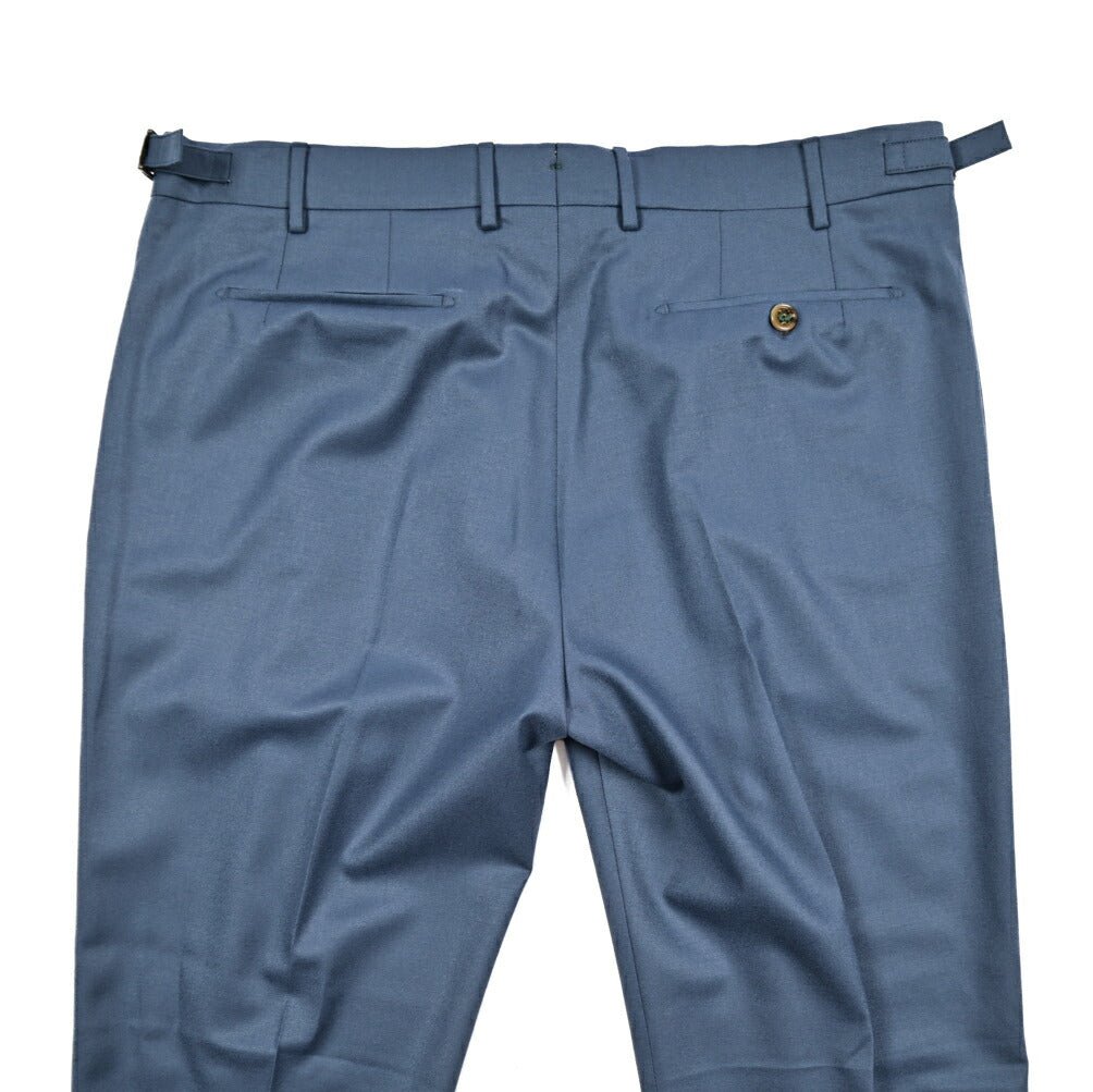 BERWICH “RETRO LONG” ヴァージンウール100% ワンタックスラックス / CANONICO製生地 ブルー(indigo) 54 | GUARDAROBA MILANO OFFICIAL STORE