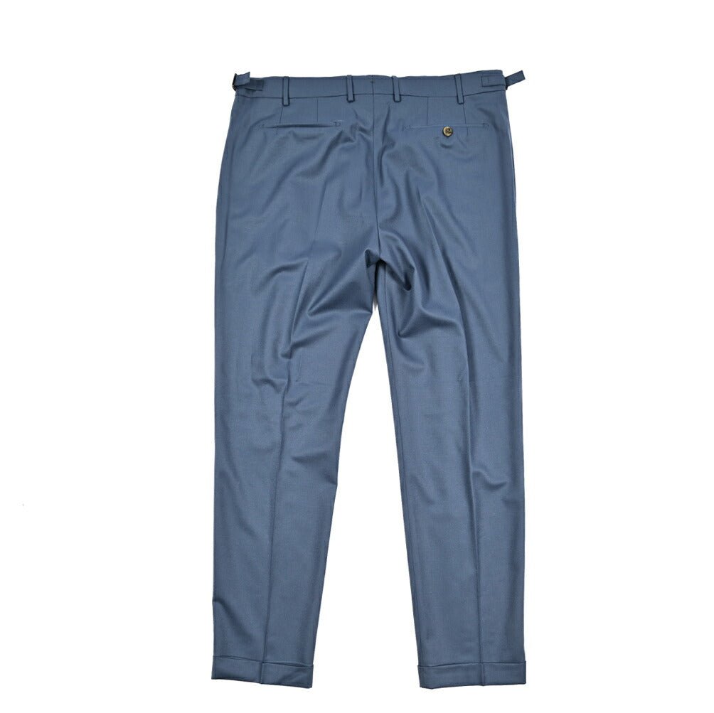 BERWICH “RETRO LONG” ヴァージンウール100% ワンタックスラックス / CANONICO製生地 ブルー(indigo) 54 | GUARDAROBA MILANO OFFICIAL STORE
