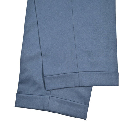 BERWICH “RETRO LONG” ヴァージンウール100% ワンタックスラックス / CANONICO製生地 ブルー(indigo) 54 | GUARDAROBA MILANO OFFICIAL STORE