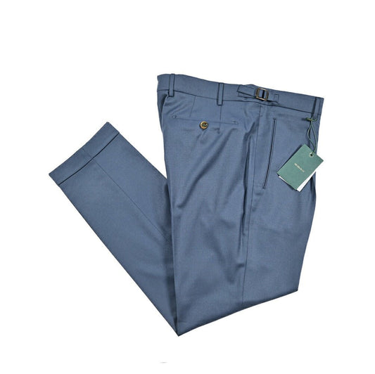 BERWICH “RETRO LONG” ヴァージンウール100% ワンタックスラックス / CANONICO製生地 ブルー(indigo) 54 | GUARDAROBA MILANO OFFICIAL STORE