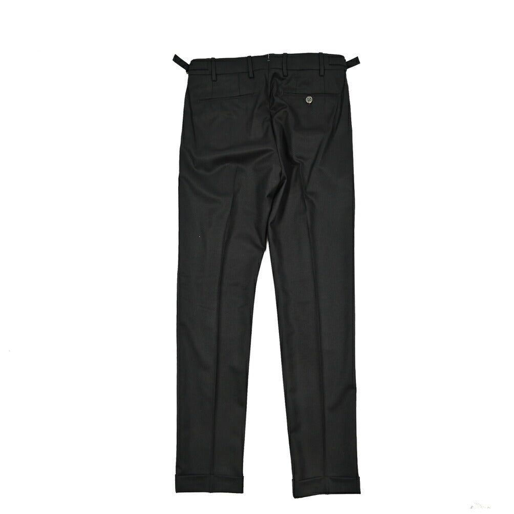 BERWICH “RETRO LONG” ヴァージンウール100% ワンタックスラックス / CANONICO製生地 ブラック(black) 44 | GUARDAROBA MILANO OFFICIAL STORE