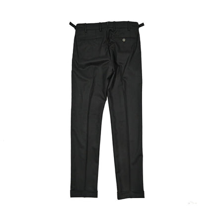 BERWICH “RETRO LONG” ヴァージンウール100% ワンタックスラックス / CANONICO製生地 ブラック(black) 44 | GUARDAROBA MILANO OFFICIAL STORE