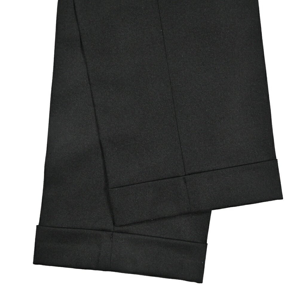 BERWICH “RETRO LONG” ヴァージンウール100% ワンタックスラックス / CANONICO製生地 ブラック(black) 44 | GUARDAROBA MILANO OFFICIAL STORE