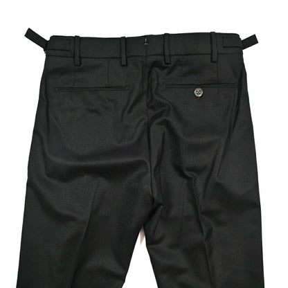 BERWICH “RETRO LONG” ヴァージンウール100% ワンタックスラックス / CANONICO製生地 ブラック(black) 44 | GUARDAROBA MILANO OFFICIAL STORE