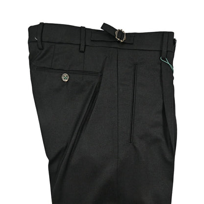 BERWICH “RETRO LONG” ヴァージンウール100% ワンタックスラックス / CANONICO製生地 ブラック(black) 44 | GUARDAROBA MILANO OFFICIAL STORE