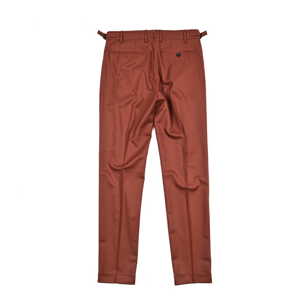 BERWICH “RETRO LONG” ヴァージンウール100% ワンタックスラックス / CANONICO製生地 オレンジ(dk orange) 46 | GUARDAROBA MILANO OFFICIAL STORE