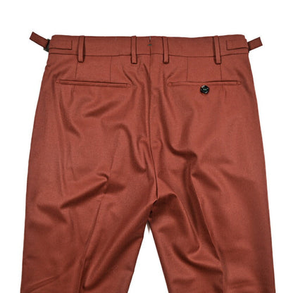BERWICH “RETRO LONG” ヴァージンウール100% ワンタックスラックス / CANONICO製生地 オレンジ(dk orange) 46 | GUARDAROBA MILANO OFFICIAL STORE
