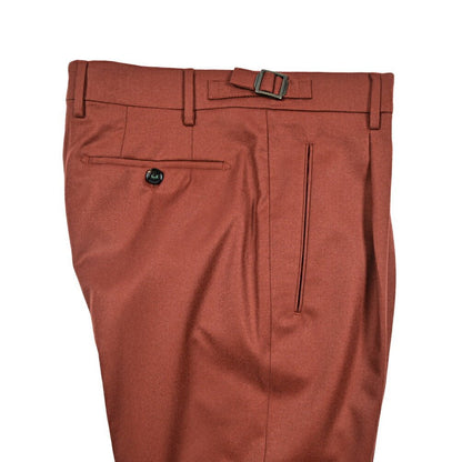 BERWICH “RETRO LONG” ヴァージンウール100% ワンタックスラックス / CANONICO製生地 オレンジ(dk orange) 46 | GUARDAROBA MILANO OFFICIAL STORE