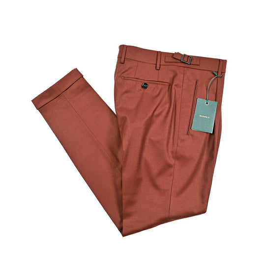 BERWICH “RETRO LONG” ヴァージンウール100% ワンタックスラックス / CANONICO製生地 オレンジ(dk orange) 46 | GUARDAROBA MILANO OFFICIAL STORE
