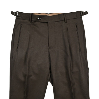 BERWICH “RETRO LONG” ヴァージンウール100% ワンタックスラックス / CANONICO製生地 ブラウン(brown) 46 | GUARDAROBA MILANO OFFICIAL STORE