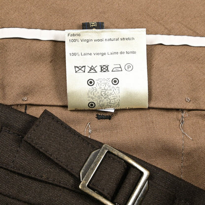 BERWICH “RETRO LONG” ヴァージンウール100% ワンタックスラックス / CANONICO製生地 ブラウン(brown) 46 | GUARDAROBA MILANO OFFICIAL STORE