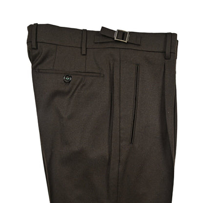 BERWICH “RETRO LONG” ヴァージンウール100% ワンタックスラックス / CANONICO製生地 ブラウン(brown) 46 | GUARDAROBA MILANO OFFICIAL STORE