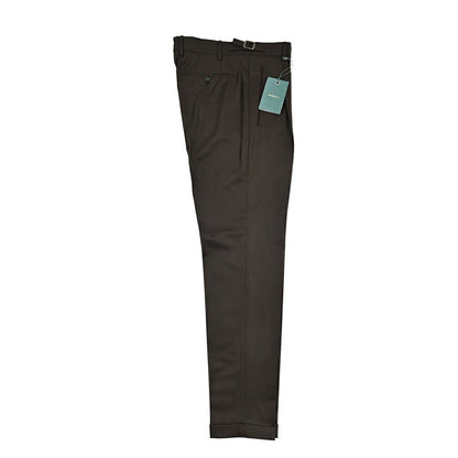 BERWICH “RETRO LONG” ヴァージンウール100% ワンタックスラックス / CANONICO製生地 ブラウン(brown) 46 | GUARDAROBA MILANO OFFICIAL STORE