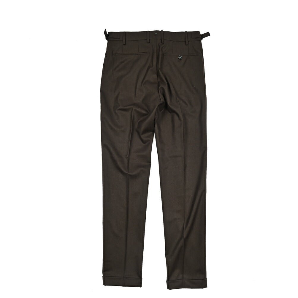 BERWICH “RETRO LONG” ヴァージンウール100% ワンタックスラックス / CANONICO製生地 ブラウン(brown) 46 | GUARDAROBA MILANO OFFICIAL STORE