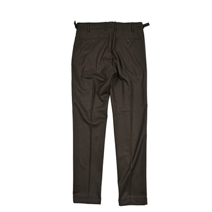 BERWICH “RETRO LONG” ヴァージンウール100% ワンタックスラックス / CANONICO製生地 ブラウン(brown) 46 | GUARDAROBA MILANO OFFICIAL STORE