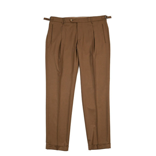 BERWICH “RETRO LONG” ヴァージンウール100% ワンタックスラックス / CANONICO製生地 ブラウン(bronze) 54 | GUARDAROBA MILANO OFFICIAL STORE