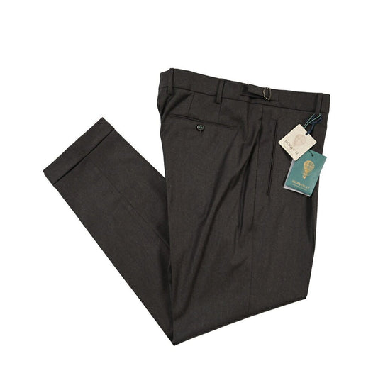 BERWICH “RETRO LONG” ヴァージンウール100% ワンタックスラックス / CANONICO製生地 ブラウン(brown) 54 | GUARDAROBA MILANO OFFICIAL STORE
