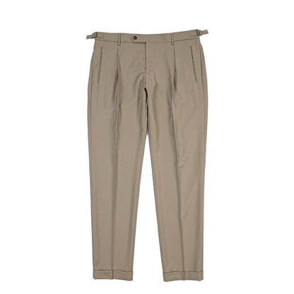 BERWICH “RETRO LONG” ウール100% ワンタックスラックス / CANONICO製生地 グレージュ(greige) 52 | GUARDAROBA MILANO OFFICIAL STORE