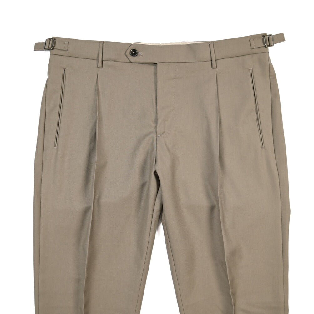 BERWICH “RETRO LONG” ウール100% ワンタックスラックス / CANONICO製生地 グレージュ(greige) 52 | GUARDAROBA MILANO OFFICIAL STORE