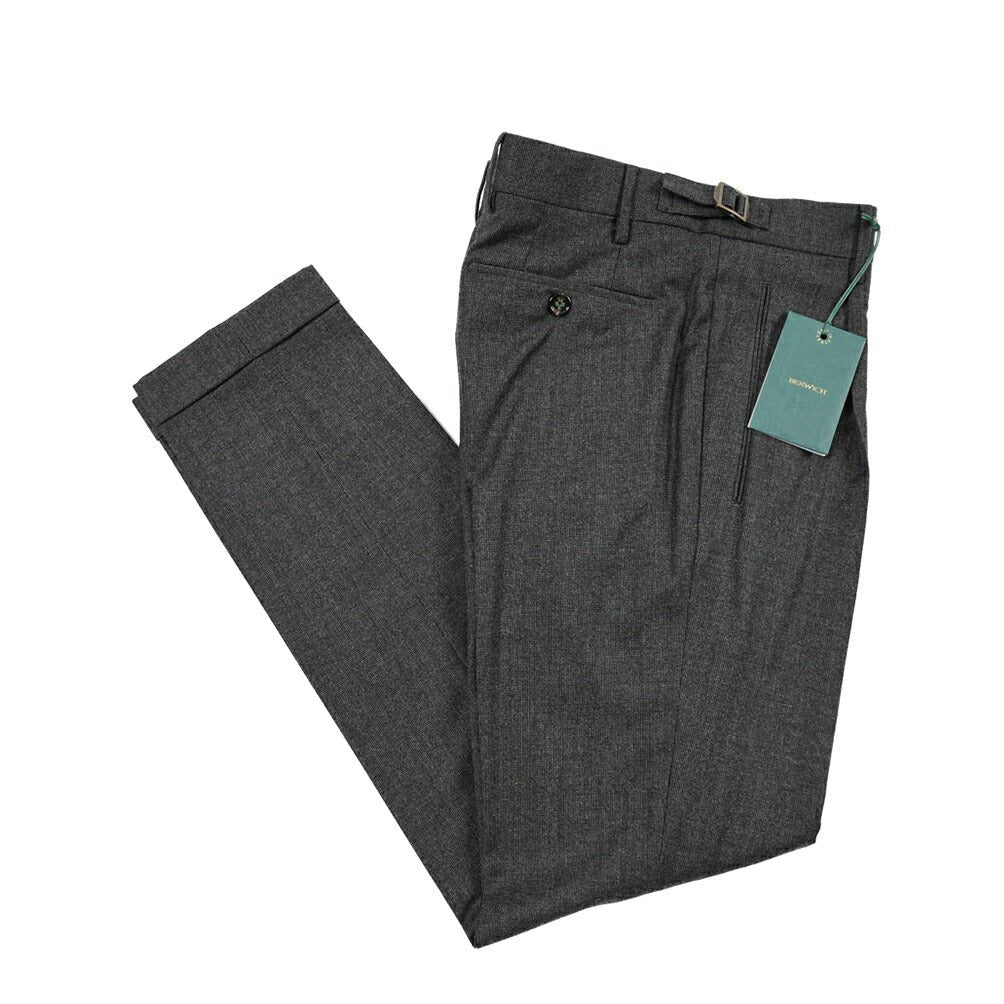 BERWICH “RETRO LONG” ウールサキソニー ワンタックスラックス グレー(dk grey) 46 | GUARDAROBA MILANO OFFICIAL STORE